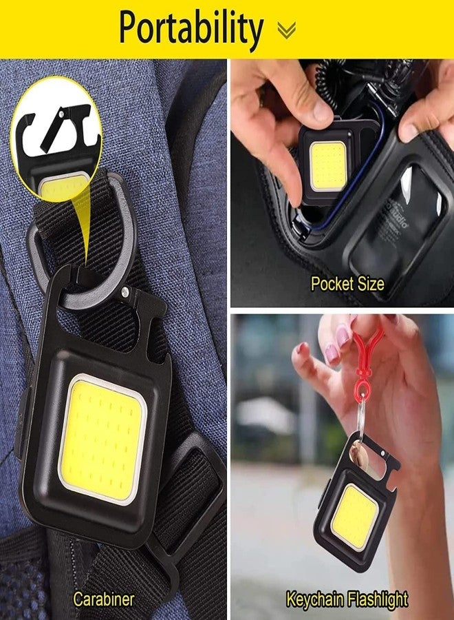 TRENDBIT Multifunction Keychain Led Light with Bottle Opener, Magnetic Base and Folding Bracket Mini Cob 500 lumens Rechargeable Emergency Light Keychain (Square, Metal) - Image 3